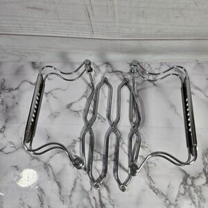 Vintage‎ Silver Tone Chrome Casserole Dish Trivet Holder Serving Stand